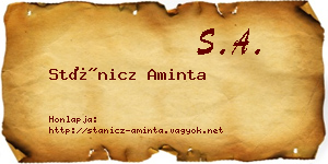 Stánicz Aminta névjegykártya
